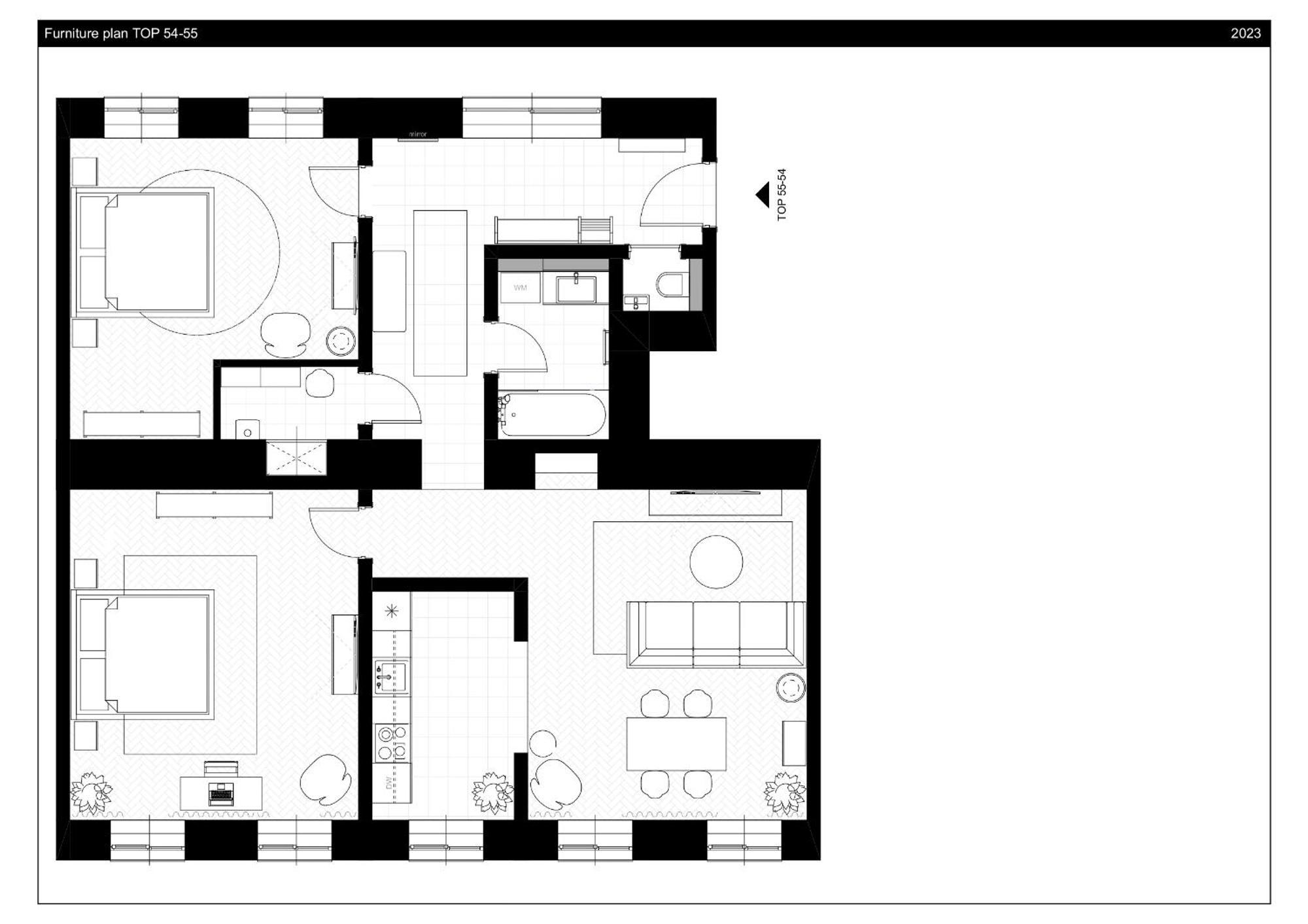 Chic 94M2 Apartment With A King-Size Bed Bécs Kültér fotó